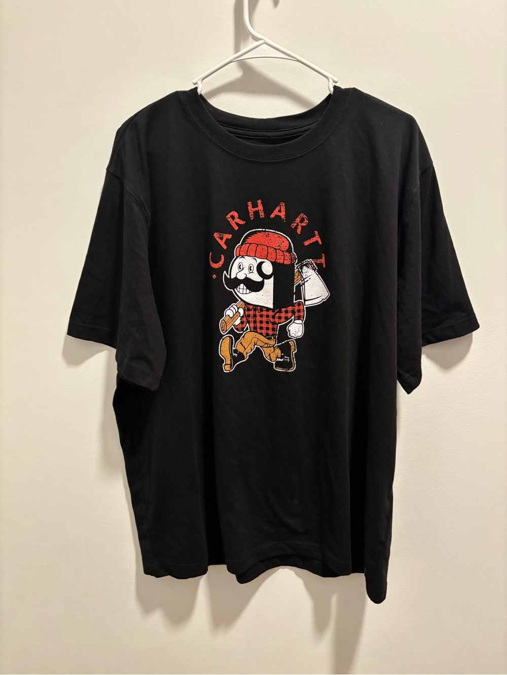Carhartt Black Short-Sleeve Graphic Tee - Lumberjack Character